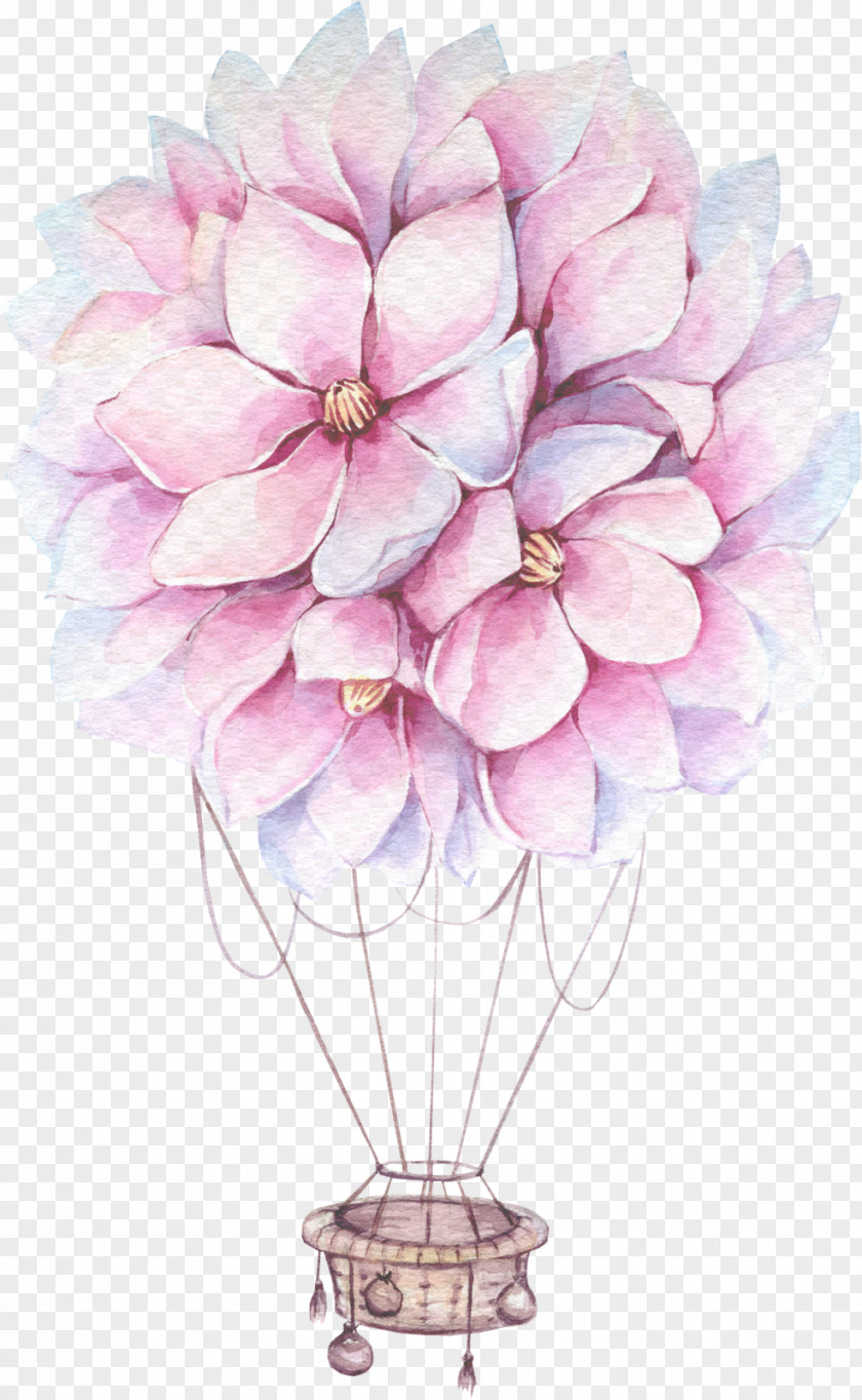 Wildflower Cut Flowers Hot Air Balloon PNG