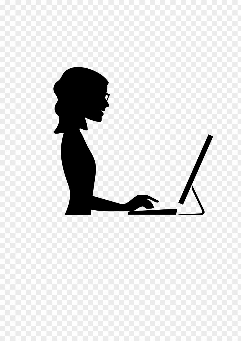 Computer Vector Silhouette Woman Clip Art PNG