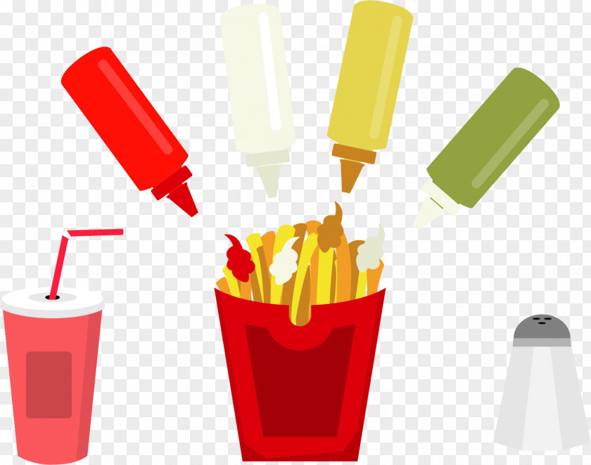 Vector Hand-painted Junk Food Hamburger French Fries Fast European Cuisine PNG
