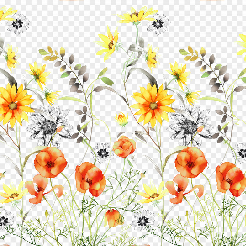 Hand Painted Sunflowers PNG painted sunflowers clipart PNG