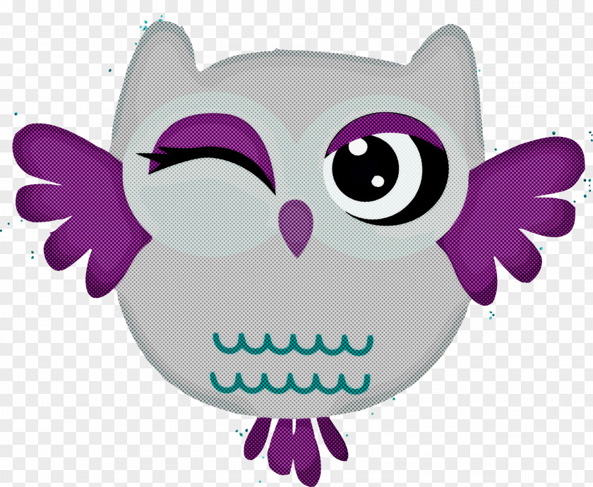 Owl Purple Cartoon Bird Of Prey Violet PNG
