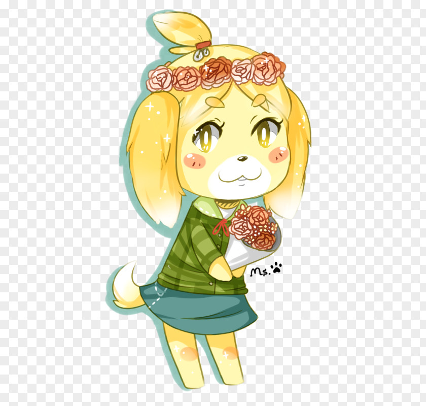 Acnl Isabelle Animal Crossing: New Leaf Drawing Illustration DeviantArt Flower PNG