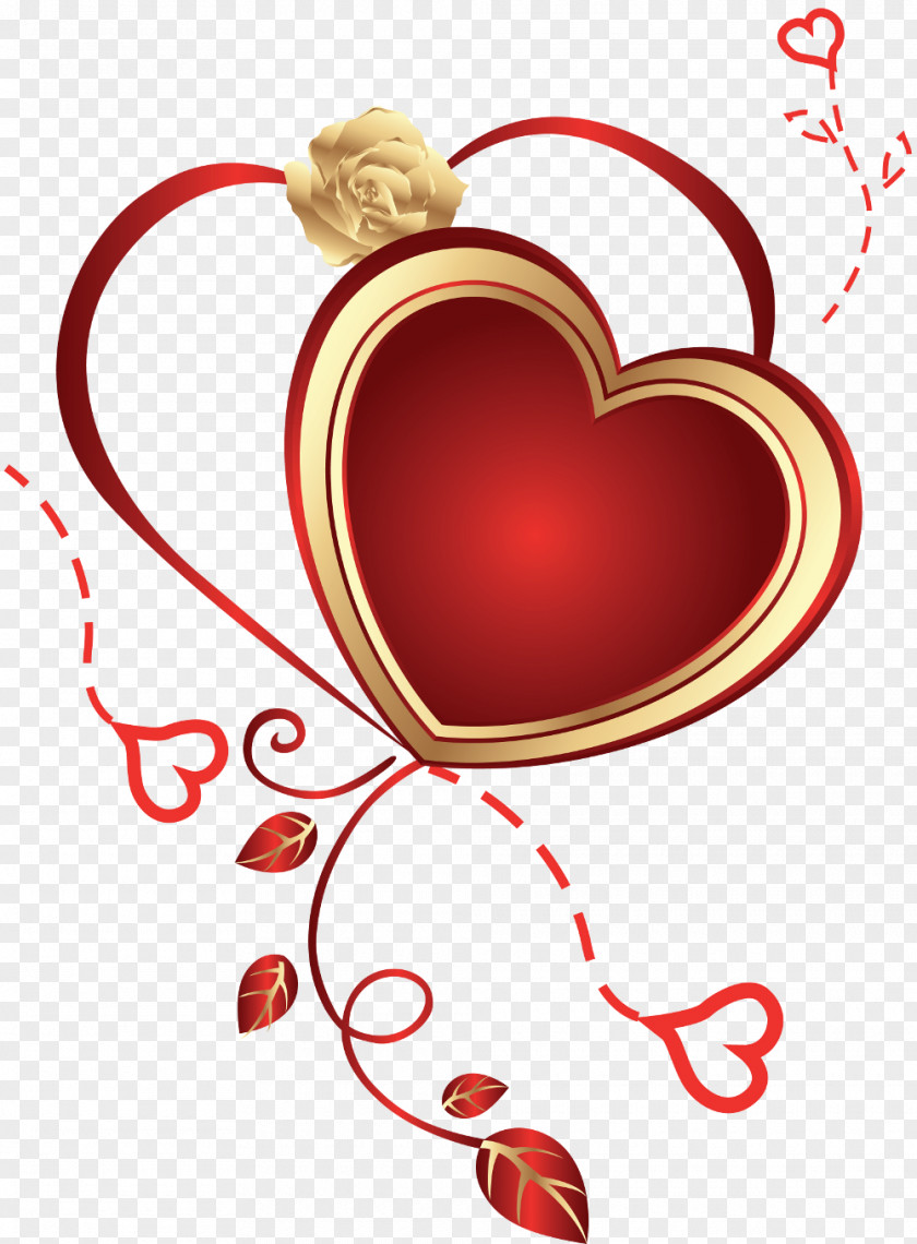 Heart With Rose Clipart Download Adobe Illustrator Clip Art PNG