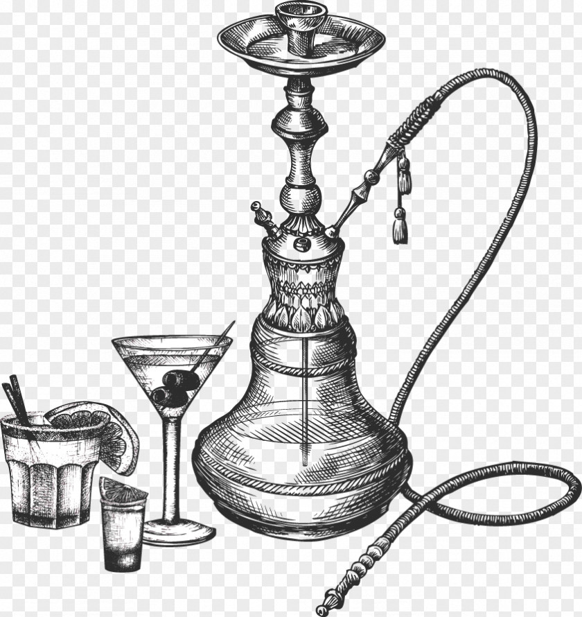 Tobacco Pipe Hookah Drawing Sketch PNG pipe Sketch, hookah, gray and brown hookah illustration clipart PNG