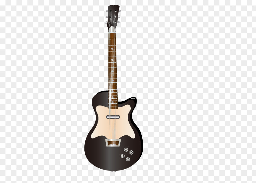 Vector Black Guitar Musical Instrument Electric PNG