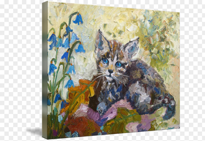 Painting Watercolor Oil Kitten PNG