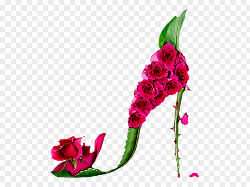 Rosa Shoe Flower High-heeled Footwear Clothing PNG