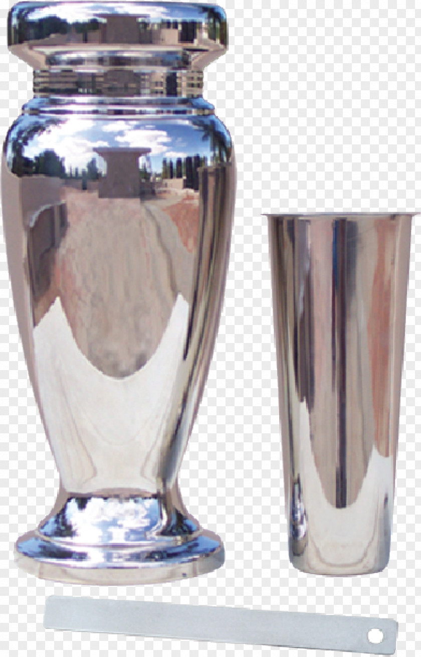 Vase Glass Stainless Steel Cemetery Monument PNG