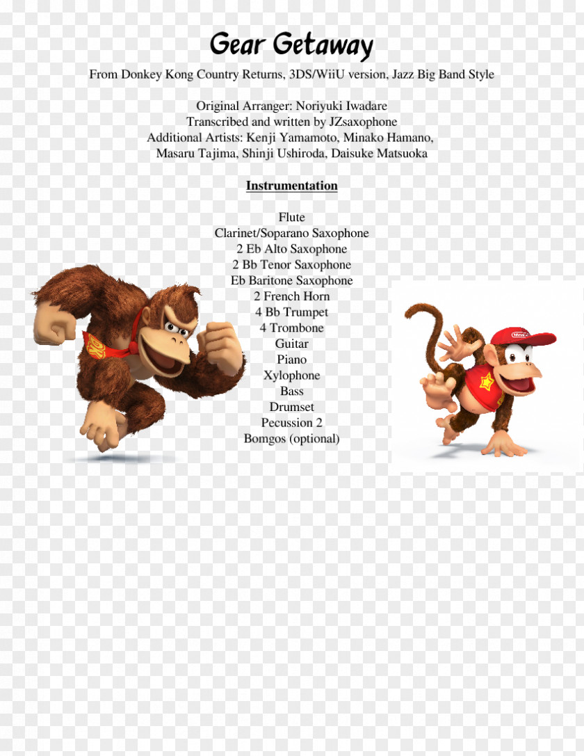 Bass Trumpet Donkey Kong Country Returns Super Smash Bros. For Nintendo 3DS And Wii U 2: Diddy's Quest Link PNG
