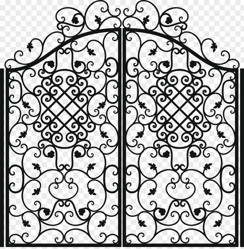 European Pattern Door Gate Template PNG