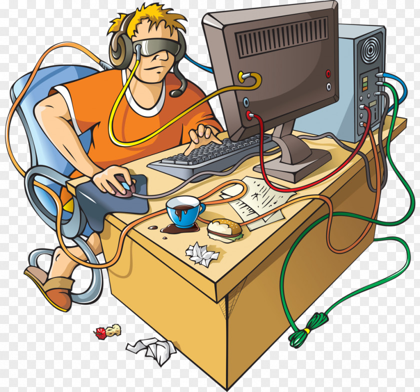 Computer Addiction Internet Disorder Video Game Vector Graphics PNG