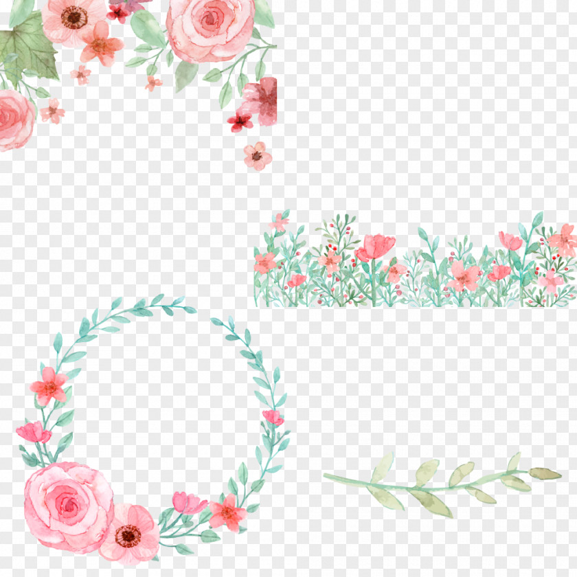 Hand-painted Flower Decoration Wedding Invitation Rose PNG