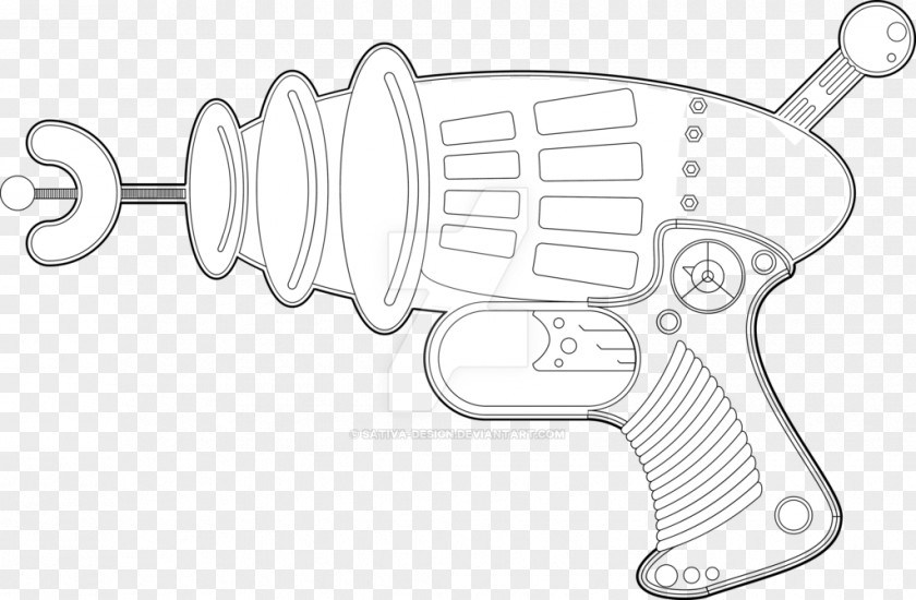 Raygun Illustration Line Art Drawing Clip Design PNG