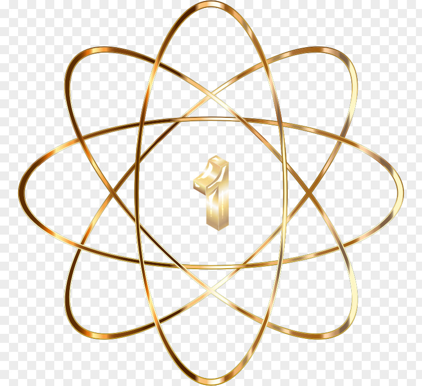 Gold Atomic Number Nucleus Clip Art PNG