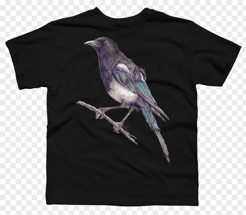 Magpie Printed T-shirt Top Hoodie PNG