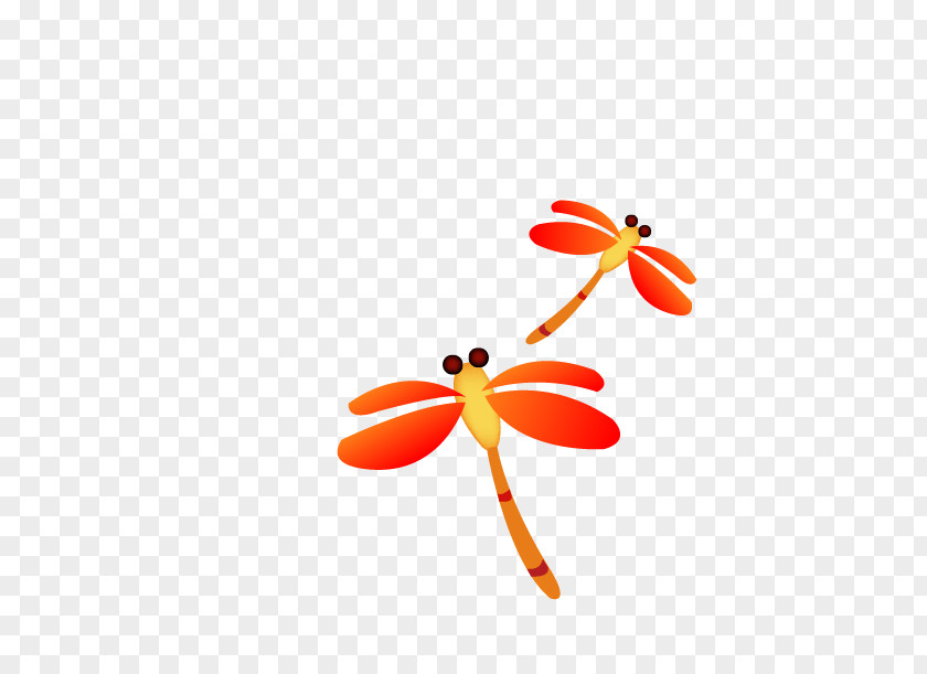 Red Dragonfly Insect Cartoon PNG