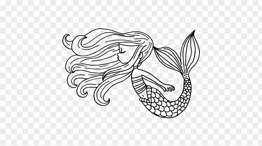 Mermaid Ariel Drawing Coloring Book PNG