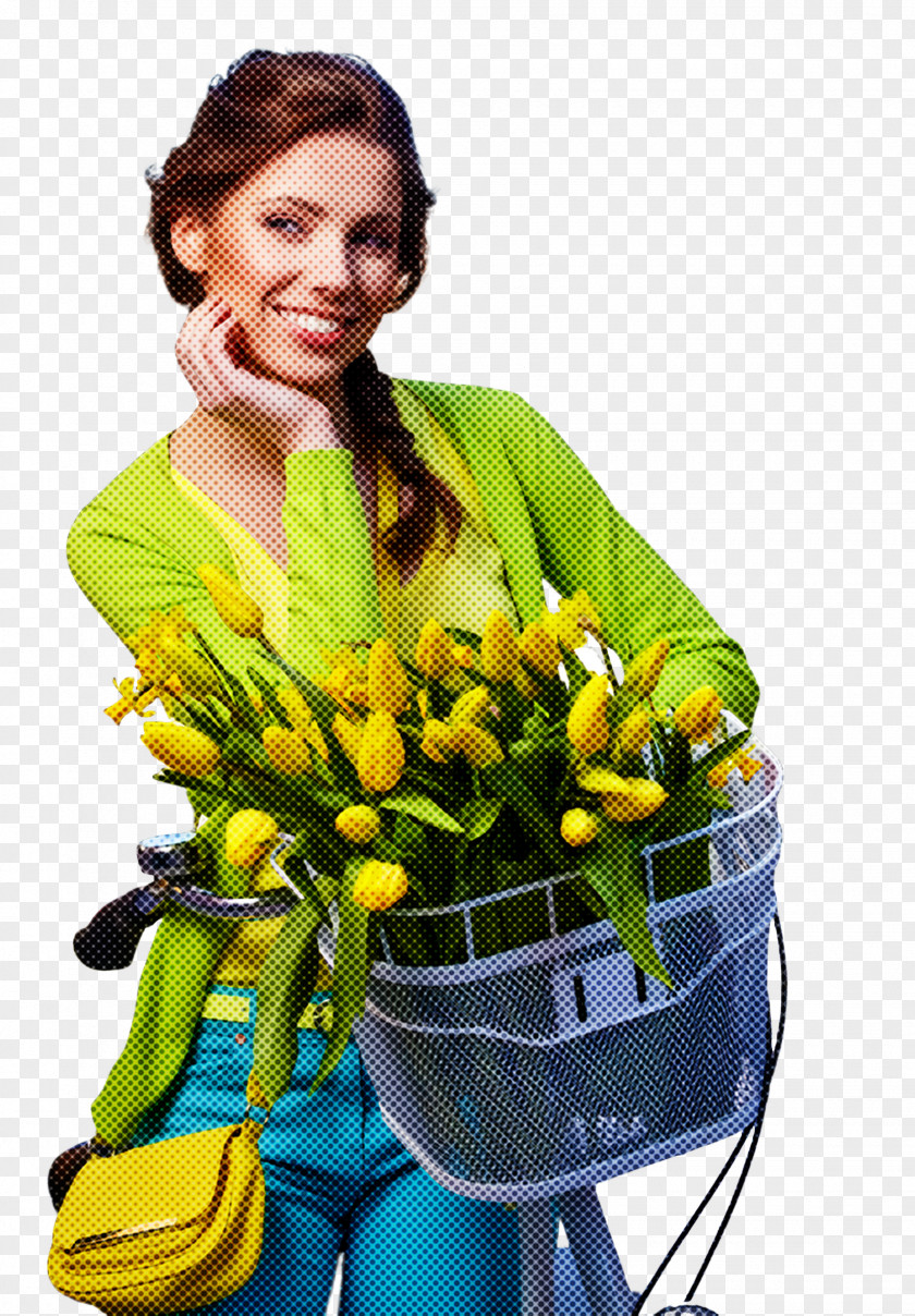 Vehicle Smile Flower Bouquet Flowerpot Plant Yellow PNG