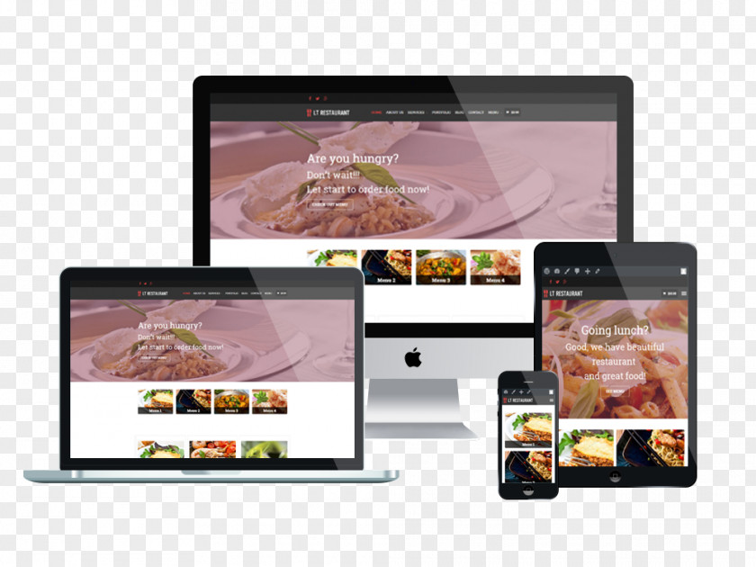 Web Design Responsive Template System Restaurant PNG