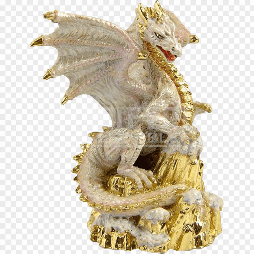 Golden Statue Stone Sculpture Figurine Dragon PNG