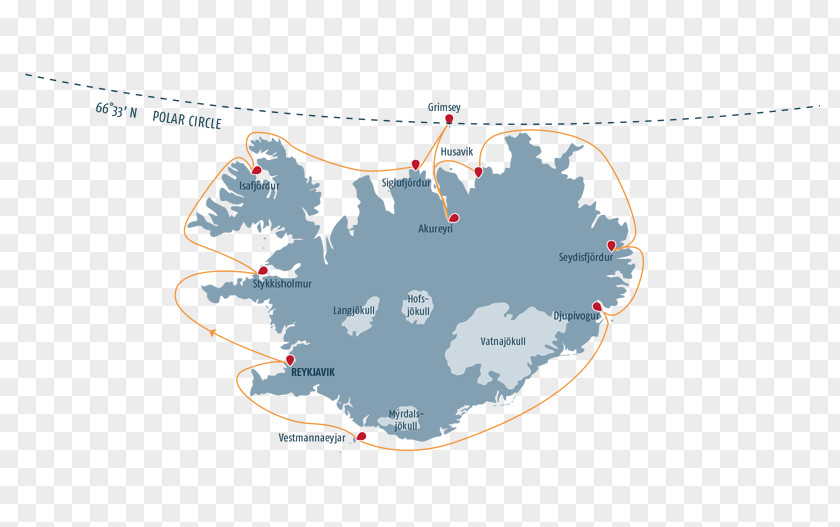 Cruise Iceland Vector Map PNG