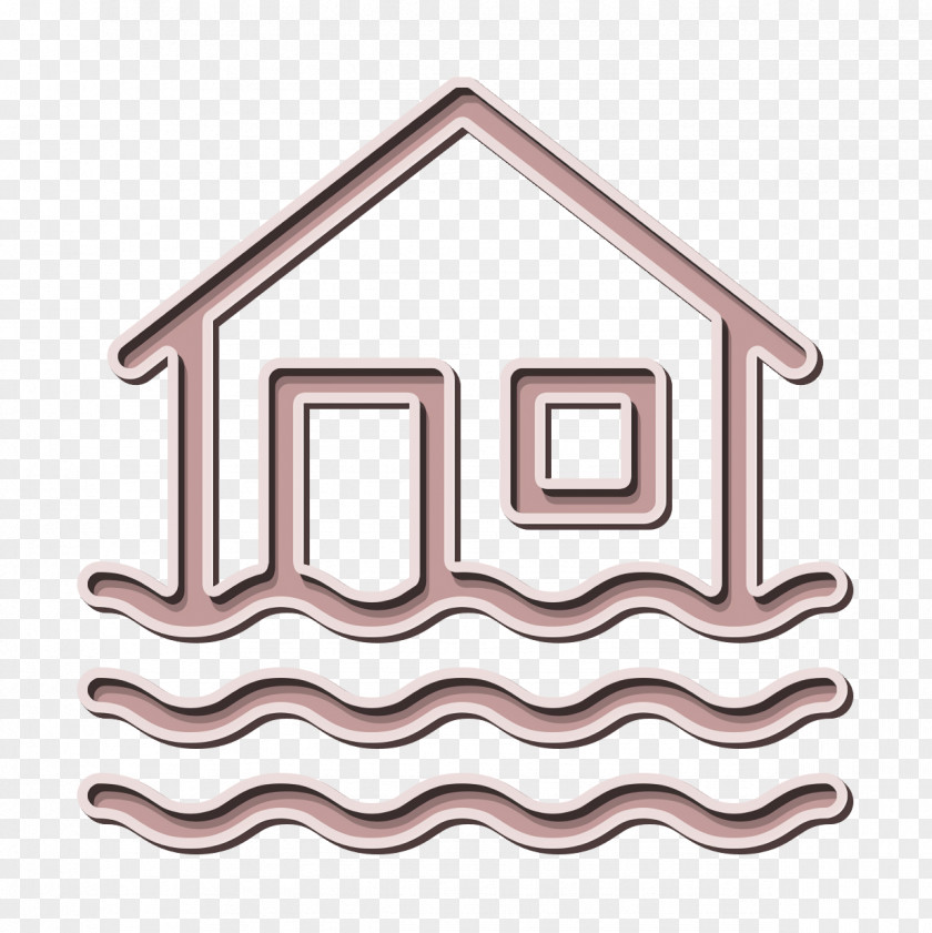 Flooded House Icon Flood Climate Change PNG