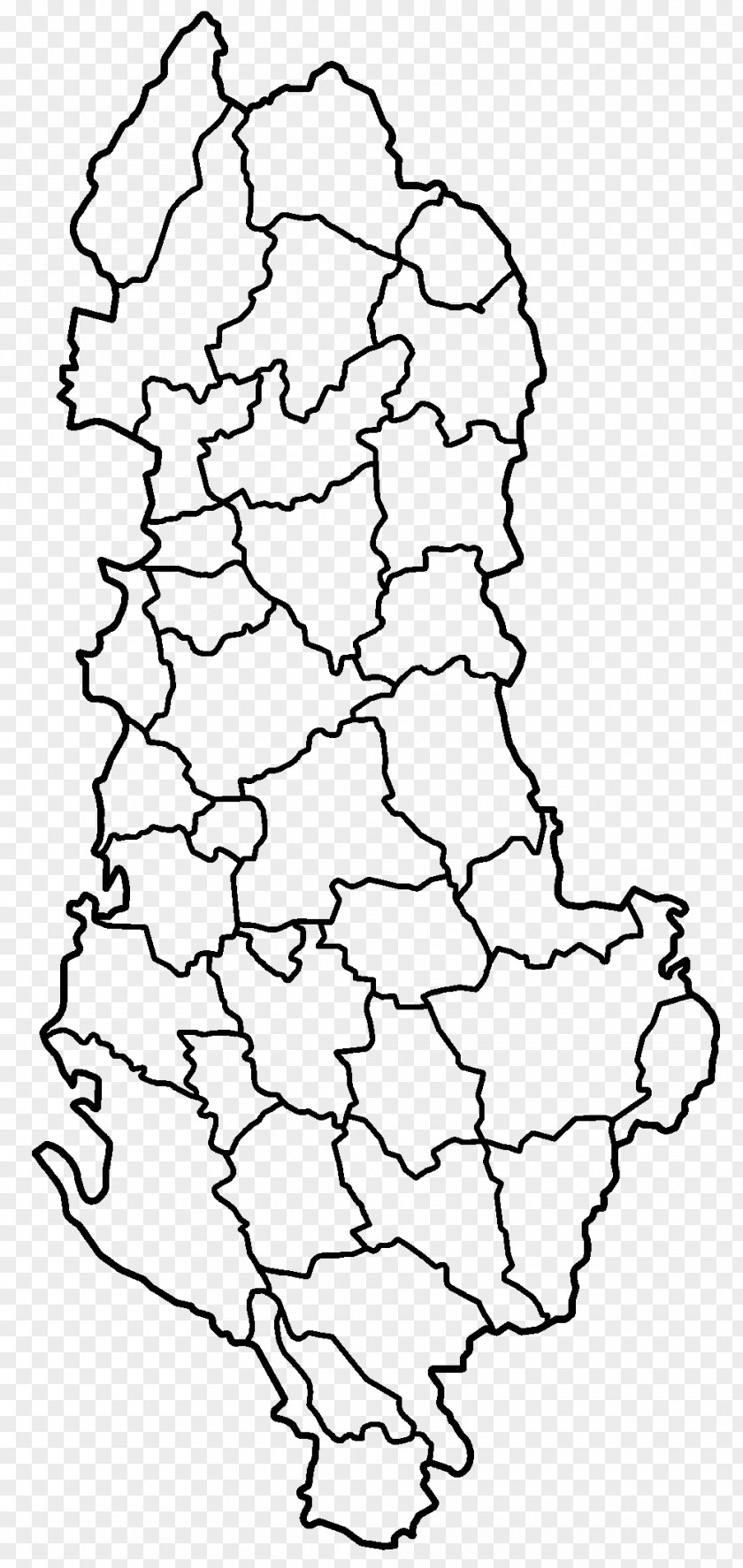 Map District Of Albania Wikipedia Blank PNG