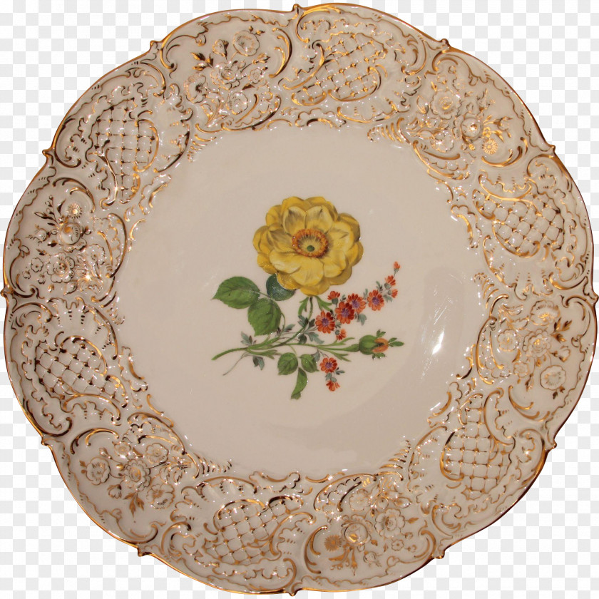 Plate Meissen Porcelain Pottery PNG
