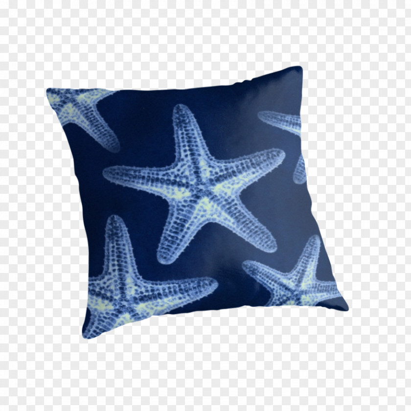 Starfish Navy Blue Throw Pillows PNG