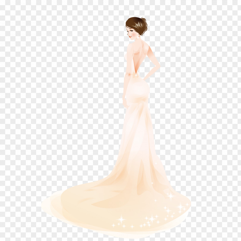 The Bride Wearing A Wedding Dress Ivory Gown Shoulder PNG