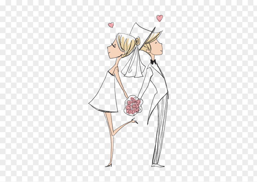 Bride And Groom Wedding Bridegroom Marriage Illustration PNG