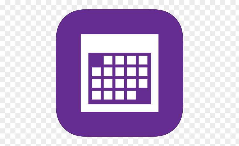 MetroUI Apps Calendar Square Area Purple Text PNG