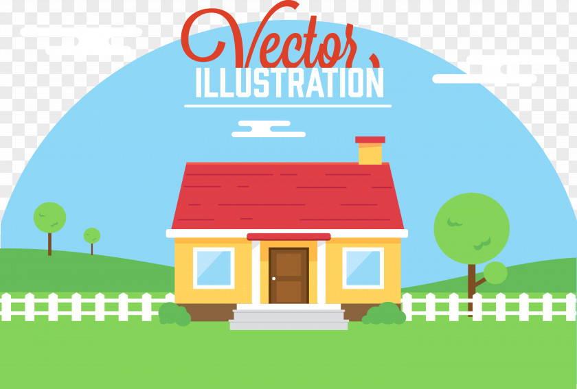 Vector Small Farm House Townhouse Cottage Illustration PNG