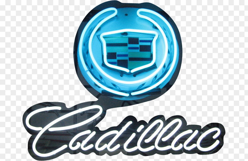 Car Dealership Cadillac Neon Sign Logo PNG