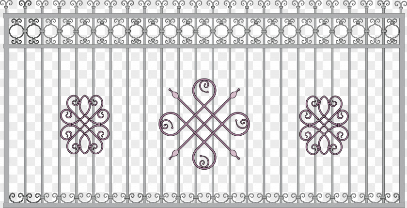 Iron Vector Wrought Fence Gate Grille PNG