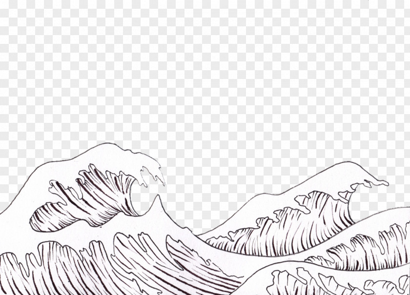 Wave The Great Off Kanagawa Drawing Wind Art PNG