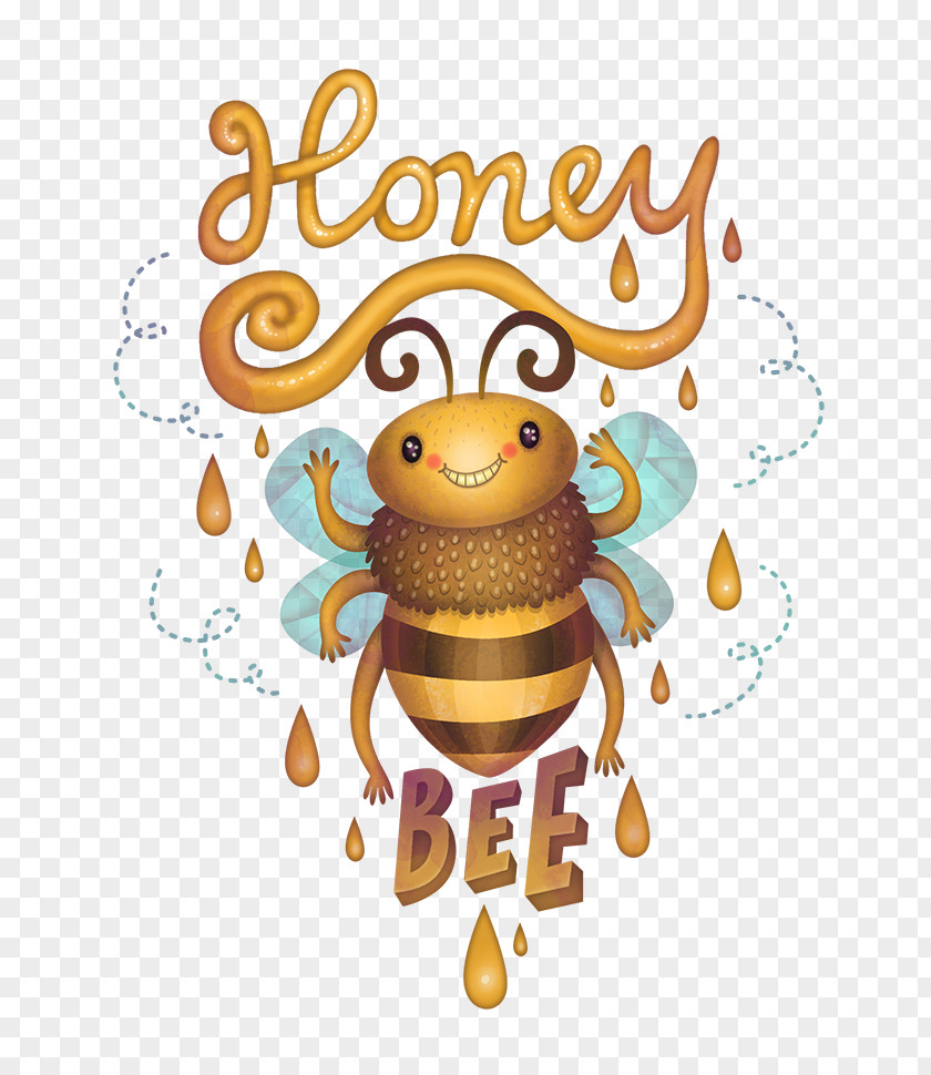 Bee Pattern Honey Illustration PNG