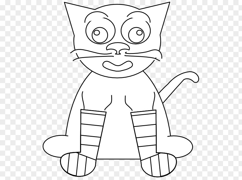 Black And White Rainbow Clipart Cat Kitten Coloring Book Child PNG