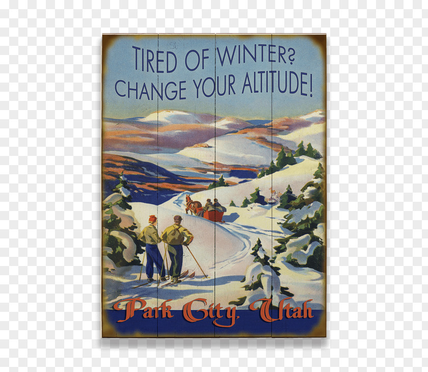 Skiing Winter Retro Style Vintage Clothing Wood PNG