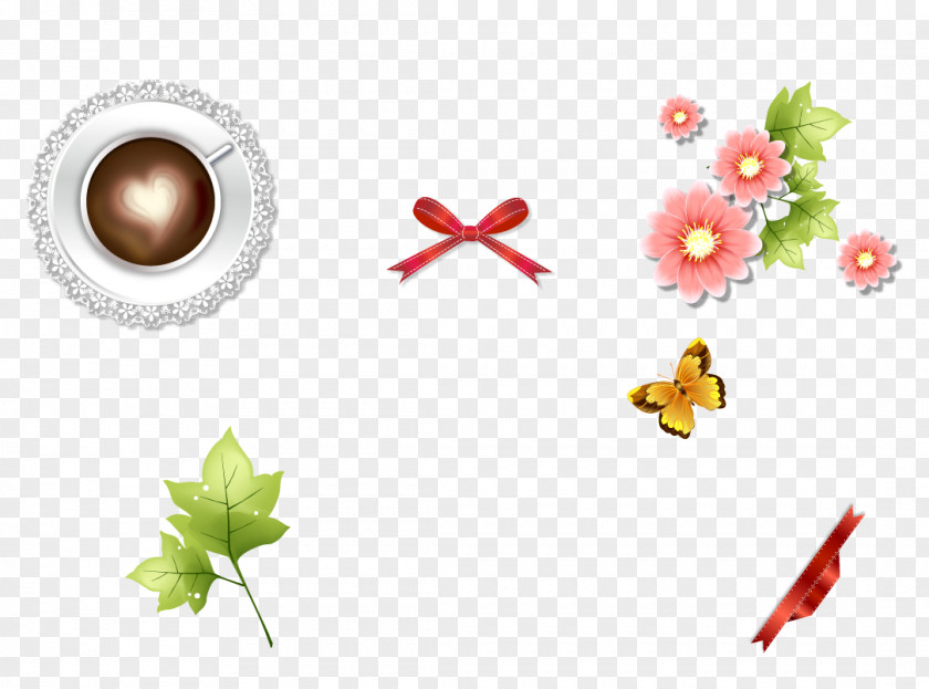 Vector Leaves Coffee Wreath PNG