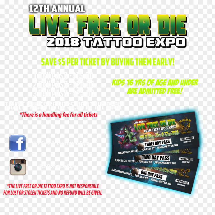 Free Ticket 12th Annual Live Or Die Tattoo Expo In Manchester Removal Prison Tattooing PNG