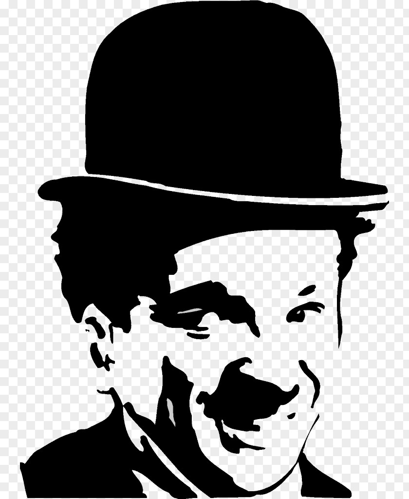 Charlie Chaplin Black And White Silhouette Sticker Clip Art PNG