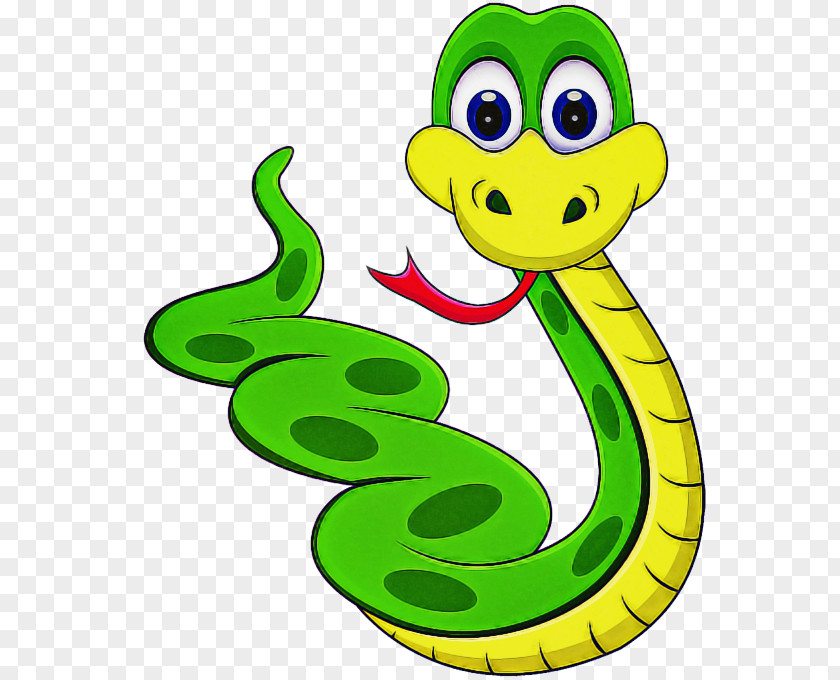 Green Cartoon Serpent Mamba Snake PNG
