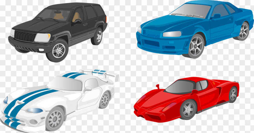 Vector Hand-painted Cars Car Transport Clip Art PNG