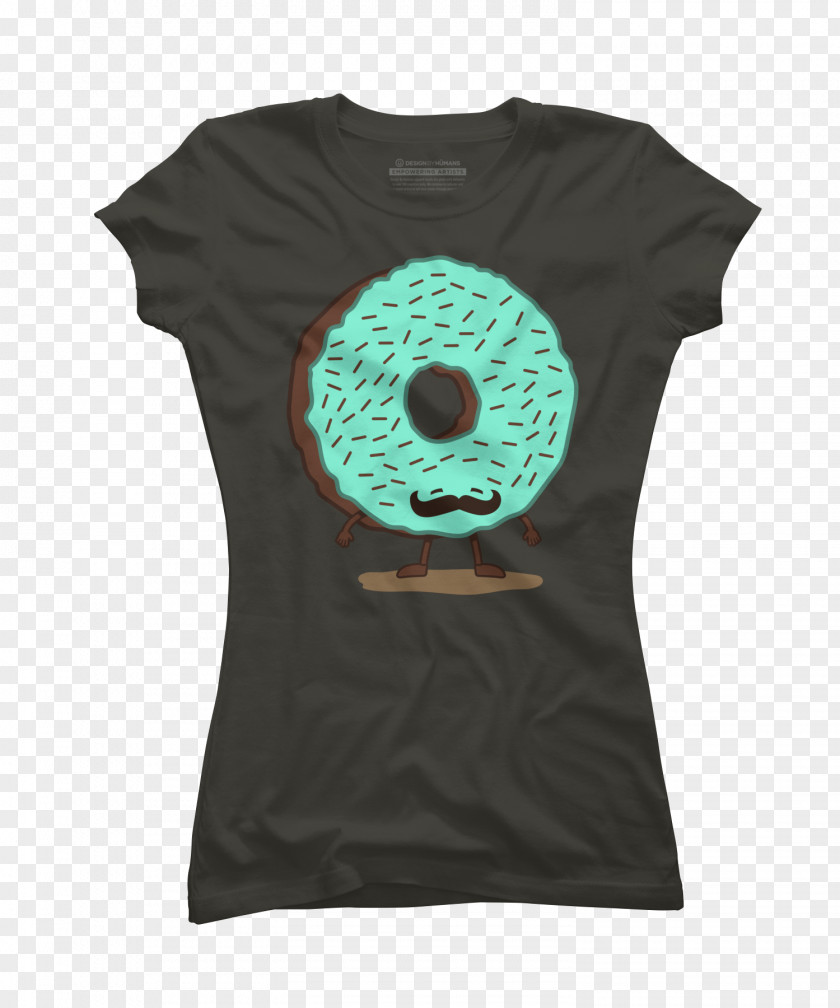 Donuts T-shirt Sleeve Green Neck Font PNG
