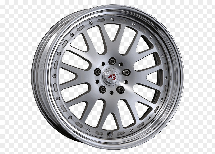 Brushed Alloy Wheel Spoke Rim Tire PNG