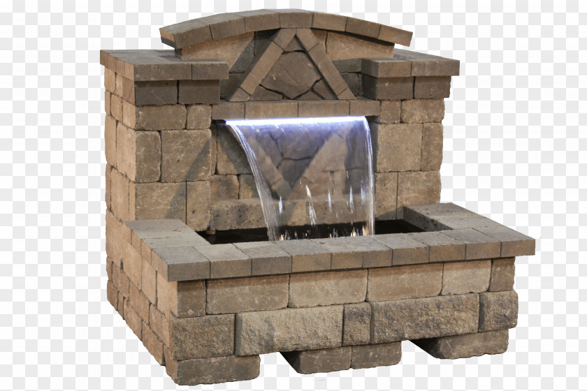 Fountain Fire Pit Water Feature Fireplace Patio PNG