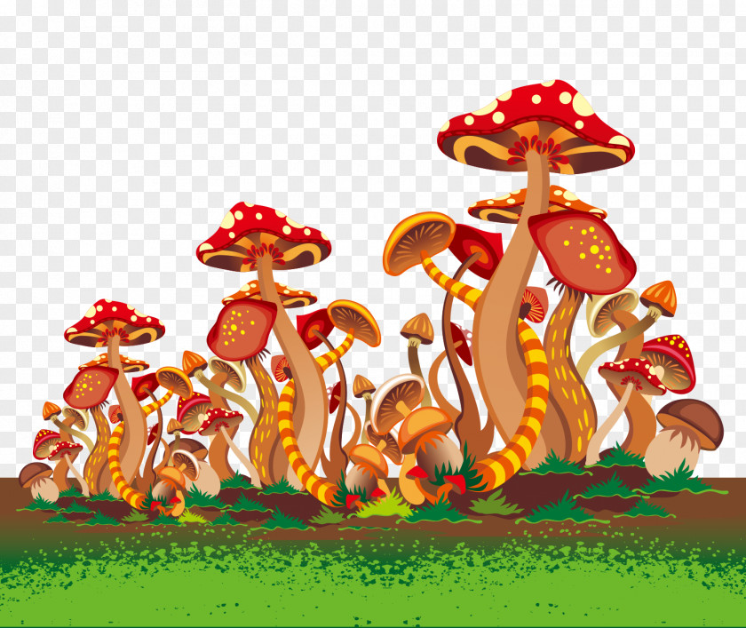 Mushroom Jungle Euclidean Vector Vectormagic Adobe Illustrator PNG
