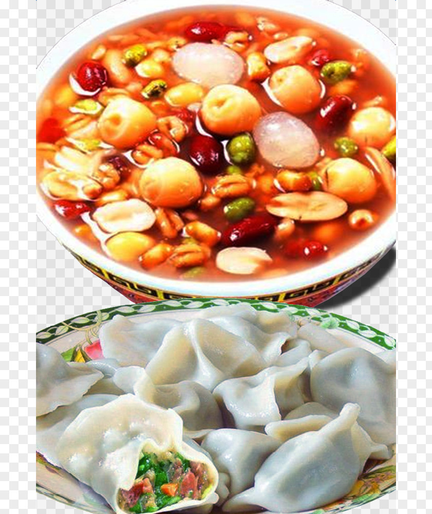 Red Dates, Lotus Seeds And Rice Pudding Laba Congee Porridge Food Ingredient PNG