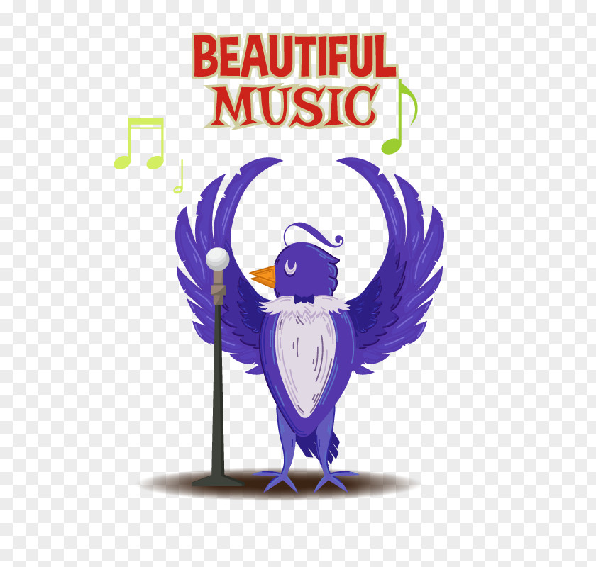 Vector Singing Parrot Beak Illustration PNG